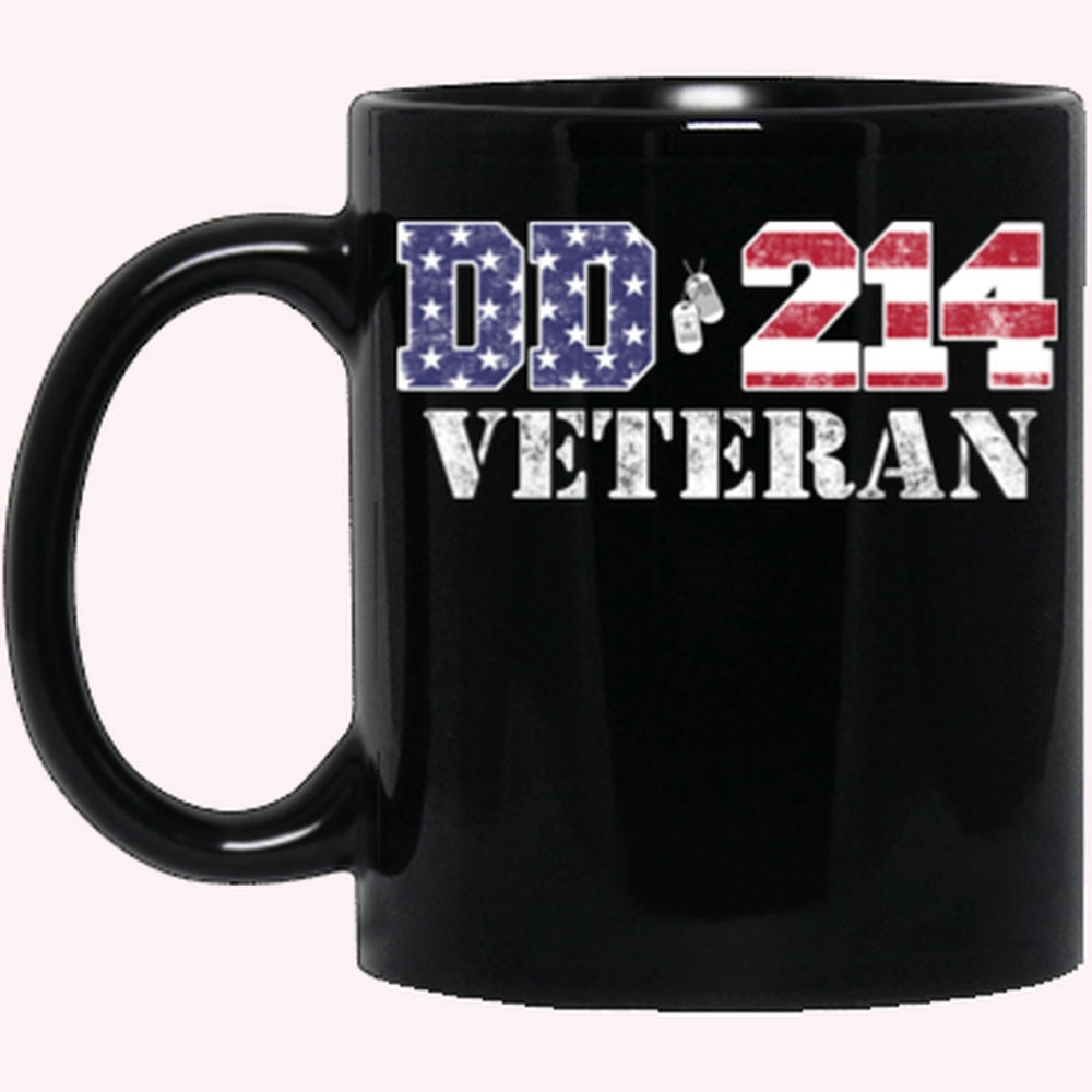Veterans Mug, DD 214 Army Veteran Black Mug