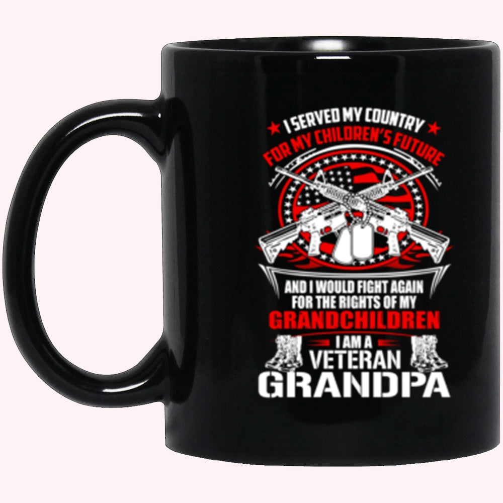 Veterans Mug, I AM A VETERAN GRANDPA SALE OFF TODAY Black Mug
