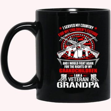 Veterans Mug, I AM A VETERAN GRANDPA SALE OFF TODAY Black Mug