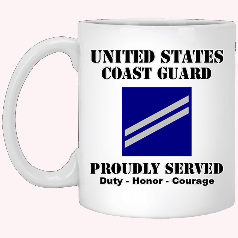 Veterans Mug, US Coast Guard E-2 Seaman Apprentice E2 SA Seaman Ranks White Coffee Mug