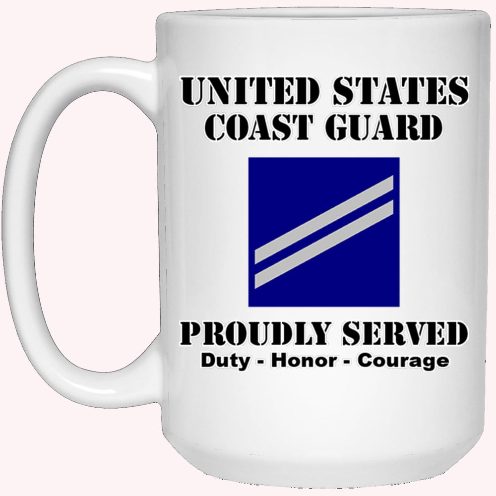 Veterans Mug, US Coast Guard E-2 Seaman Apprentice E2 SA Seaman Ranks White Coffee Mug