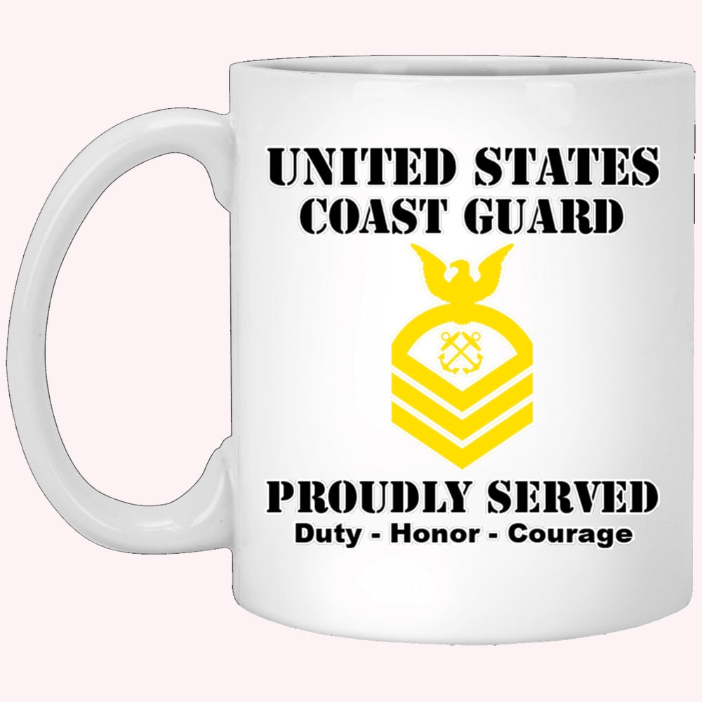 Veterans Mug, US Coast Guard E-7 Chief Petty Officer E7 CPO Chief Petty Officer Ranks White Coffee Mug