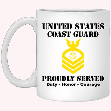 Veterans Mug, US Coast Guard E-7 Chief Petty Officer E7 CPO Chief Petty Officer Ranks White Coffee Mug