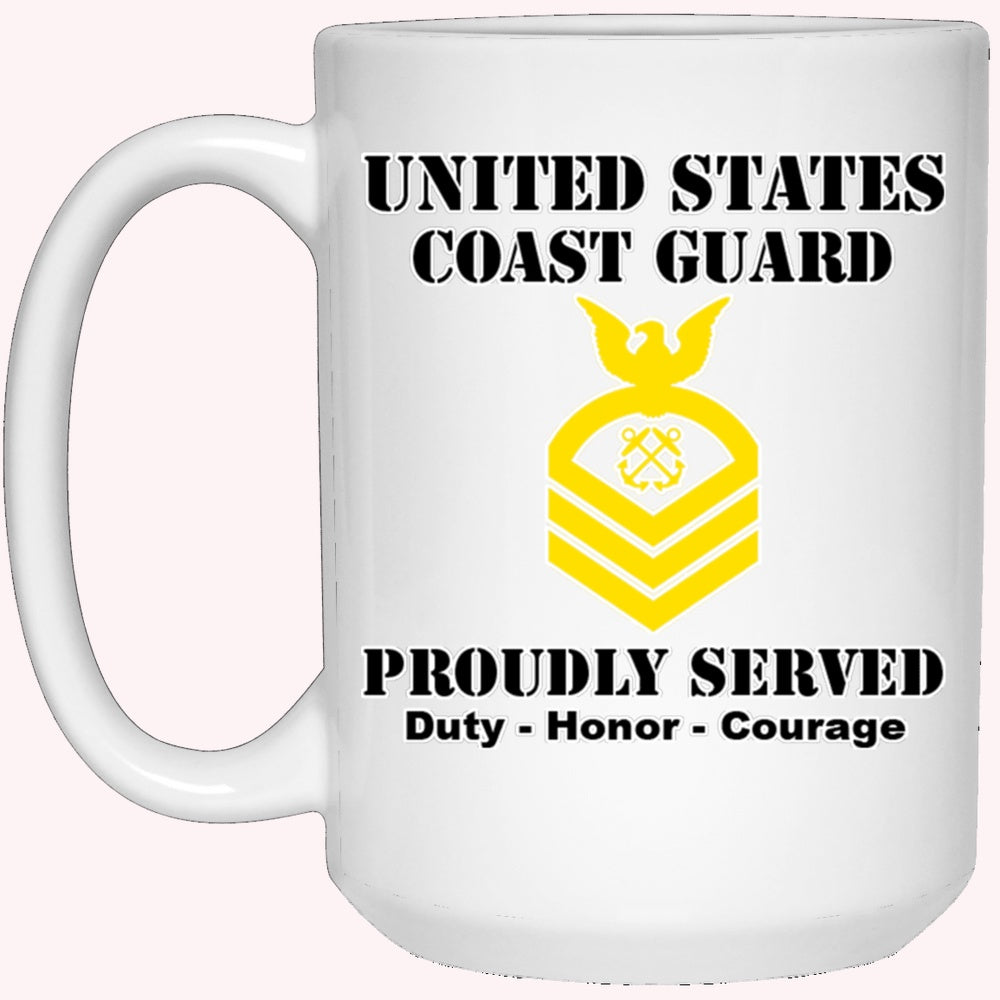 Veterans Mug, US Coast Guard E-7 Chief Petty Officer E7 CPO Chief Petty Officer Ranks White Coffee Mug