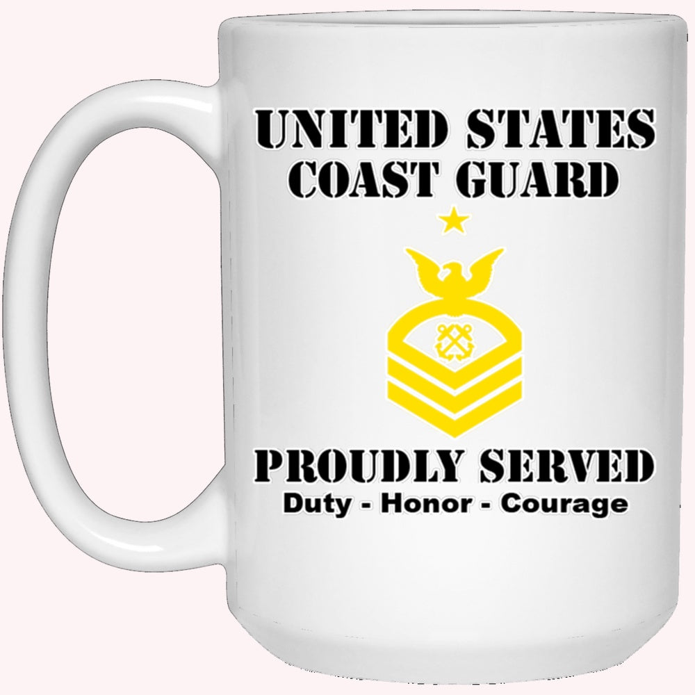 Veterans Mug, US Coast Guard E-8 Senior Chief Petty Officer E8 SCPO Chief Petty Officer Ranks White Coffee Mug