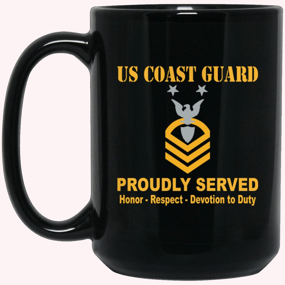 Veterans Mug, US Coast Guard E-9 Command Master Chief Petty Officer E9 CMC Chief Petty Officer Black Mug
