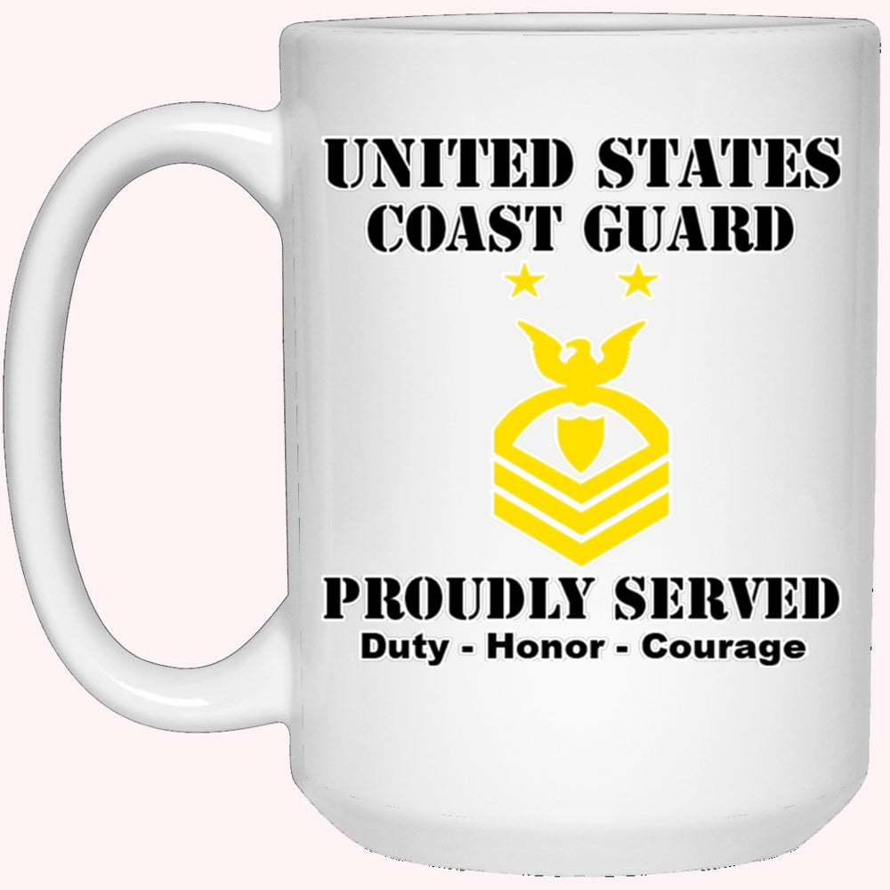 Veterans Mug, US Coast Guard E-9 Command Master Chief Petty Officer E9 CMC Chief Petty Officer Ranks White Coffee Mug