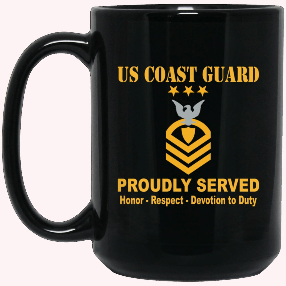 Veterans Mug, US Coast Guard E-9 Master Chief Petty Officer Of The Coast Guard E9 MCPOC Chief Petty Officer Black Mug