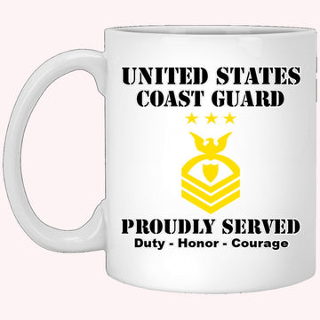 Veterans Mug, US Coast Guard E-9 Master Chief Petty Officer Of The Coast Guard E9 MCPOC Chief Petty Officer (Special) Ranks White Coffee Mug