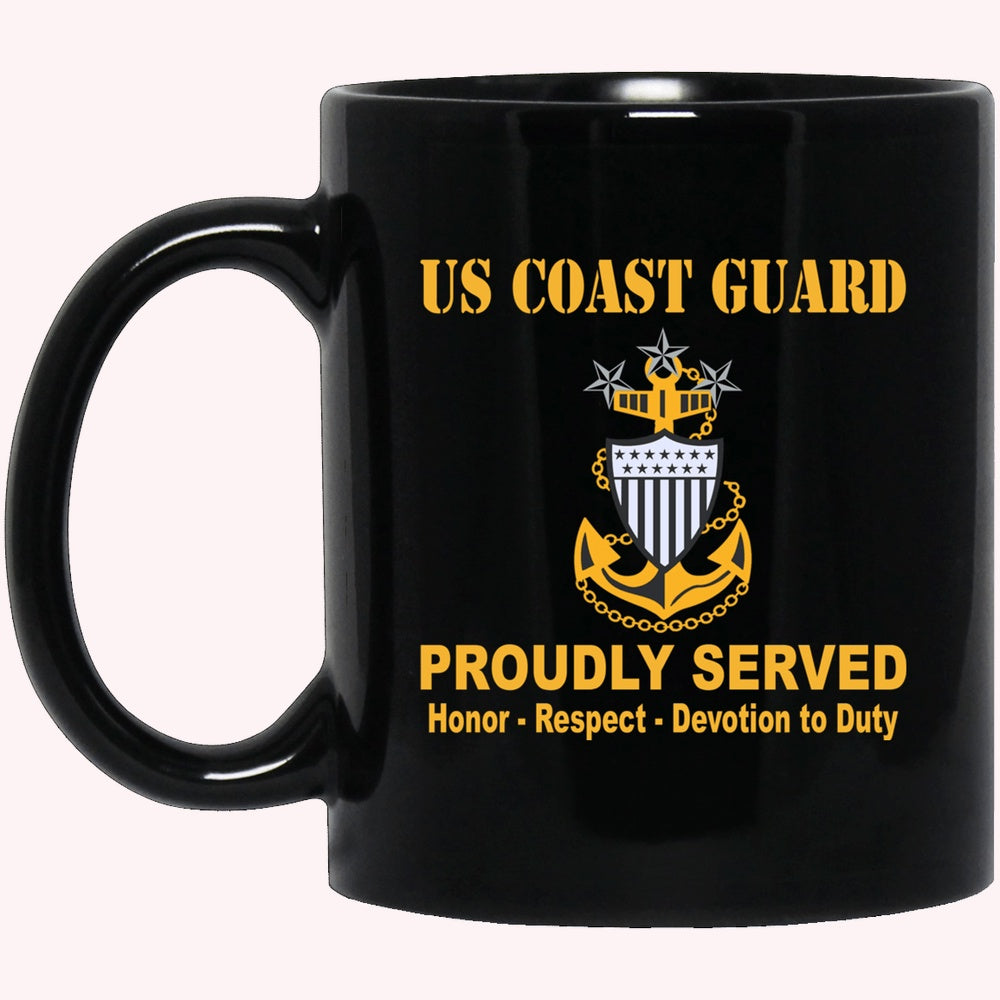 Veterans Mug, US Coast Guard E-9 Master Chief Petty Officer Of The Coast Guard E9 MCPOC Senior Enlisted Advisor Collar Device Black Mug