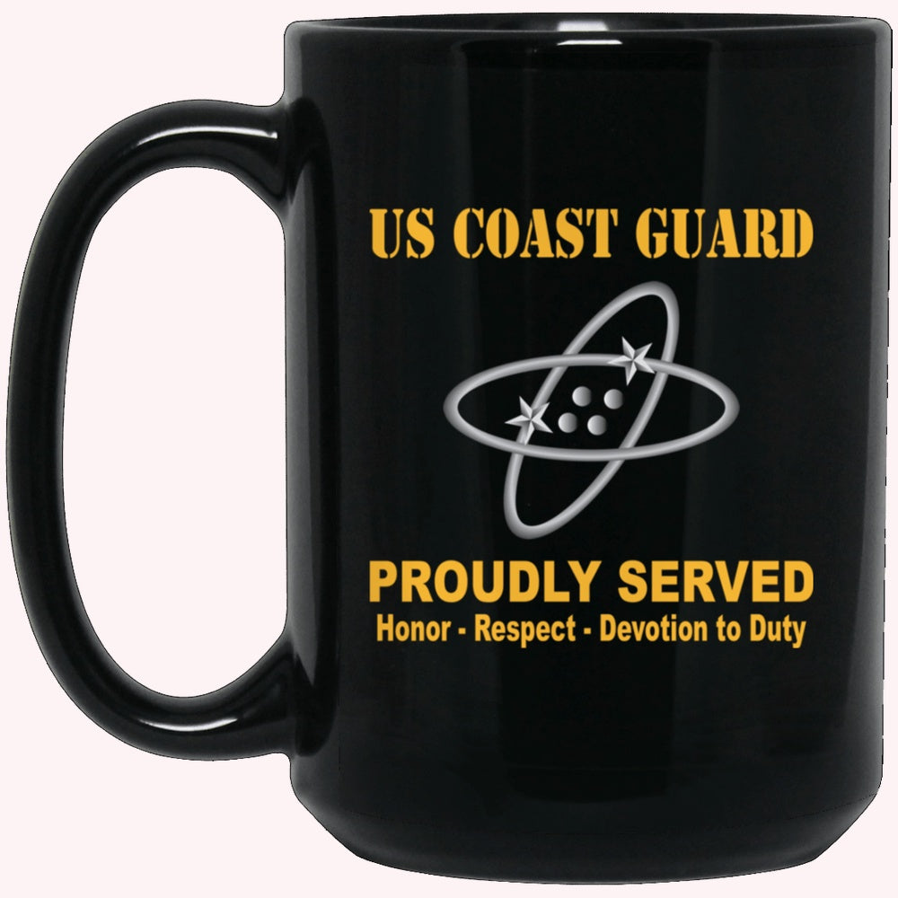 Veterans Mug, US Coast Guard Electronics Technician ET Logo Proudly Served Black Mug