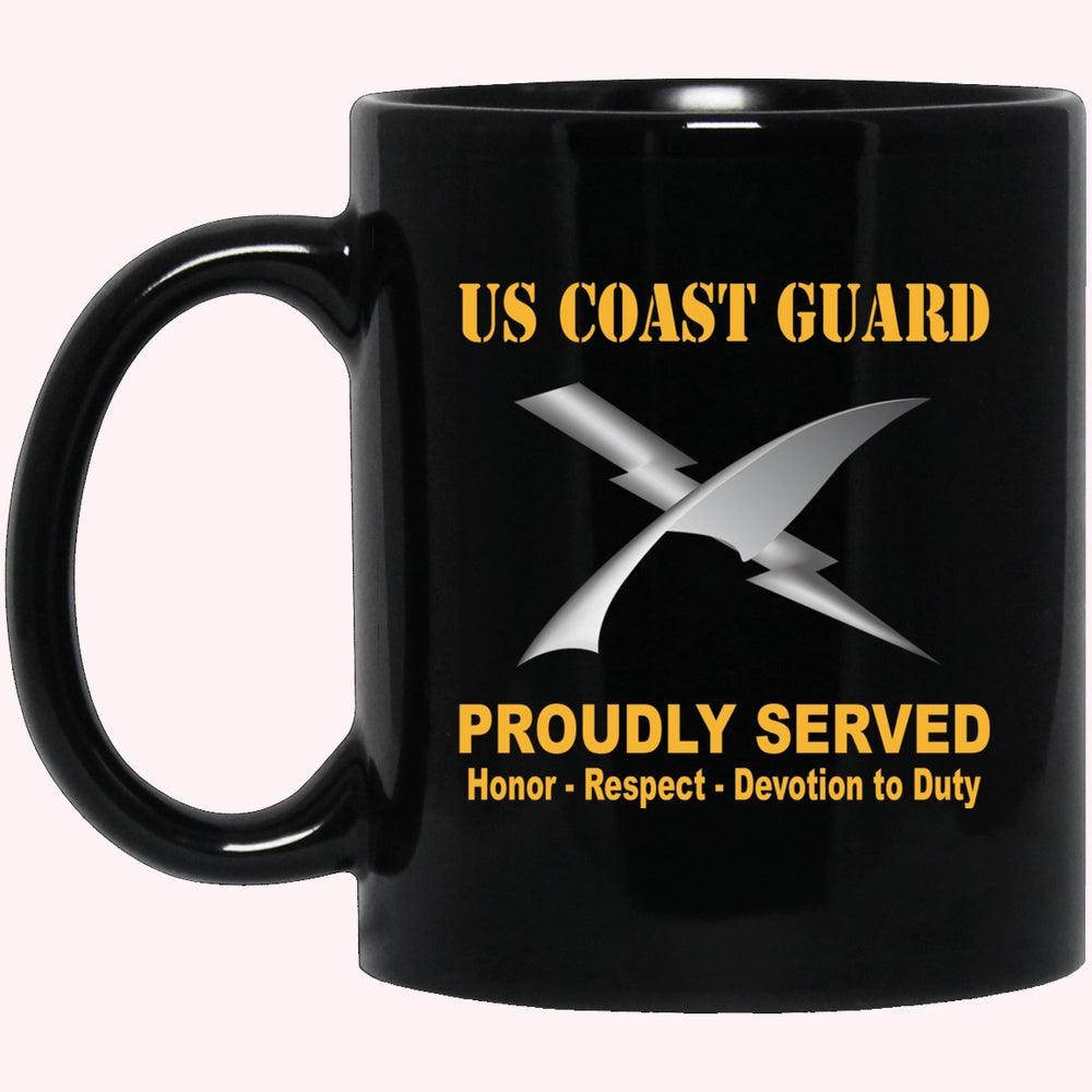 Veterans Mug, US Coast Guard Intelligence Specialist IS Logo Proudly Served Black Mug