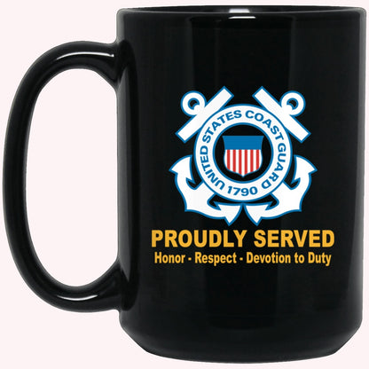 Veterans Mug, US Coast Guard Logo Black Mug