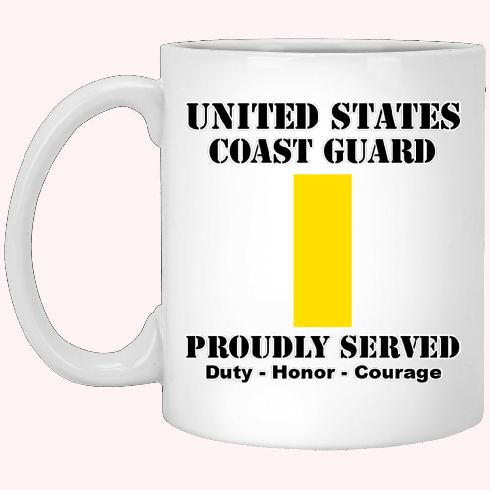 Veterans Mug, US Coast Guard O-1 Ensign O1 ENS Junior Officer Ranks White Coffee Mug