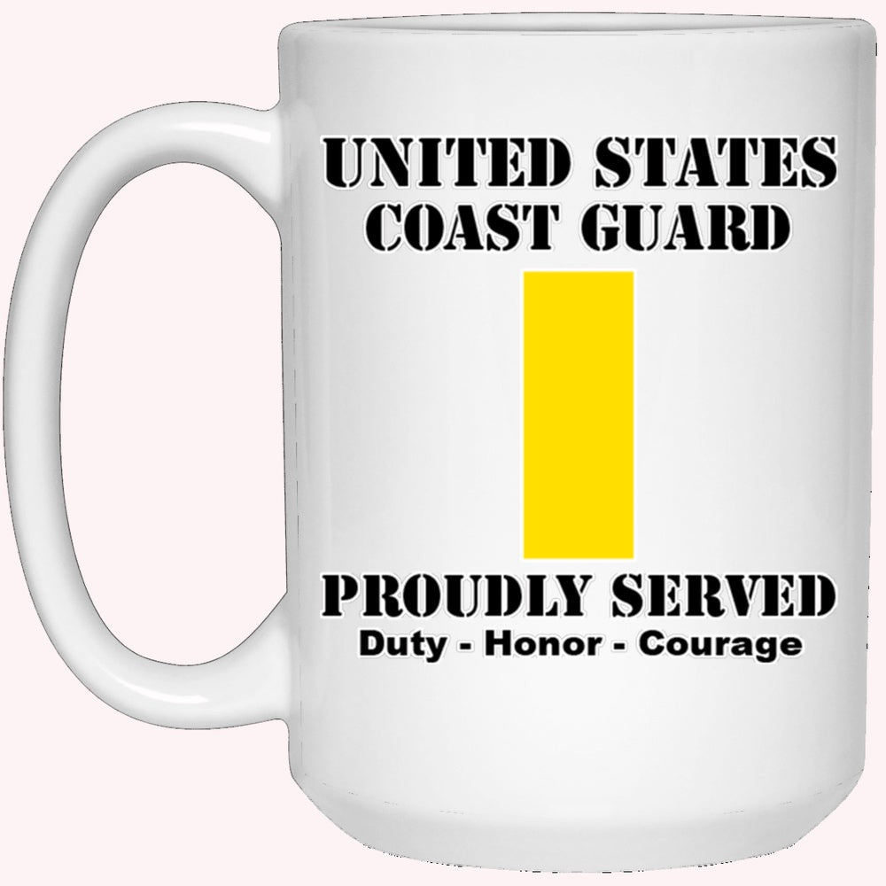 Veterans Mug, US Coast Guard O-1 Ensign O1 ENS Junior Officer Ranks White Coffee Mug