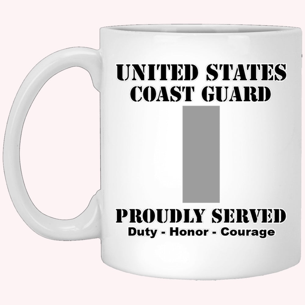Veterans Mug, US Coast Guard O-2 Lieutenant Junior Grade O2 LTJG Junior Officer Ranks White Coffee Mug