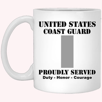 Veterans Mug, US Coast Guard O-2 Lieutenant Junior Grade O2 LTJG Junior Officer Ranks White Coffee Mug