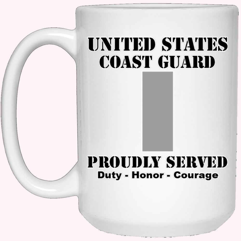 Veterans Mug, US Coast Guard O-2 Lieutenant Junior Grade O2 LTJG Junior Officer Ranks White Coffee Mug