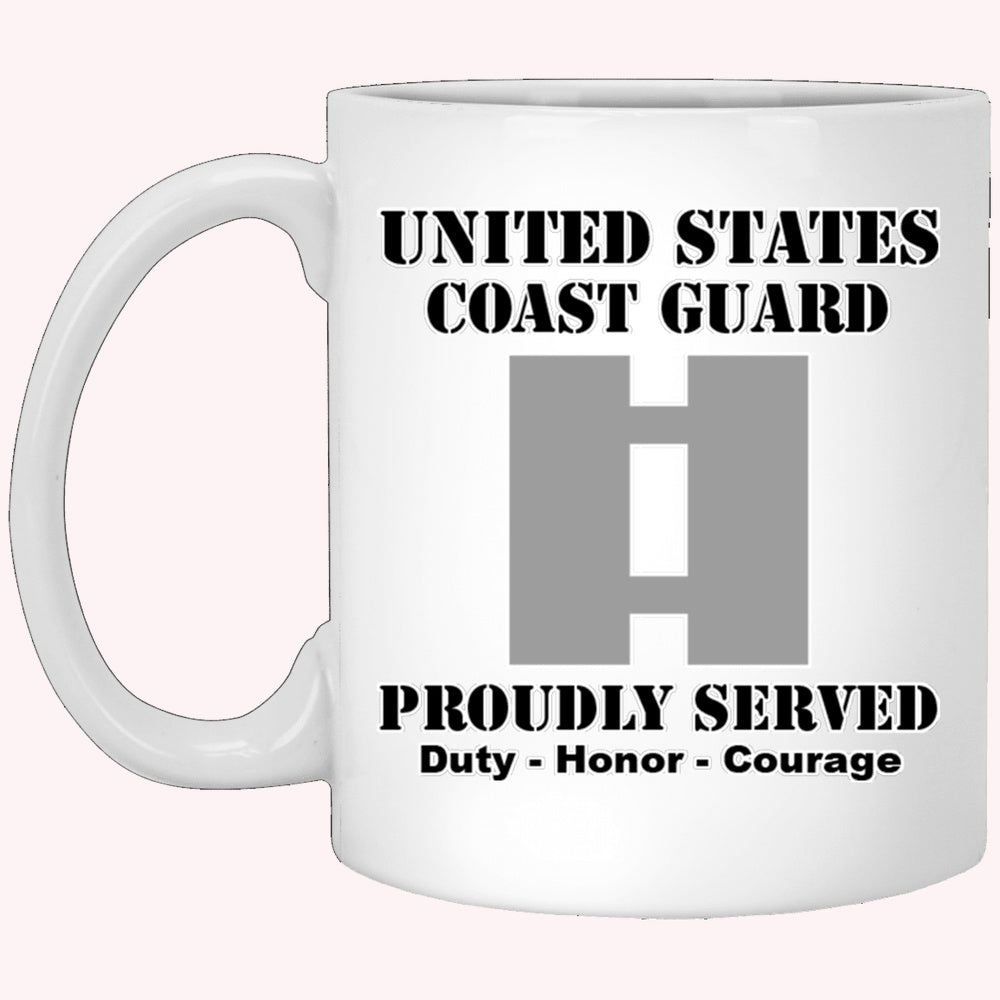 Veterans Mug, US Coast Guard O-3 Lieutenant O3 LT Junior Officer Ranks White Coffee Mug