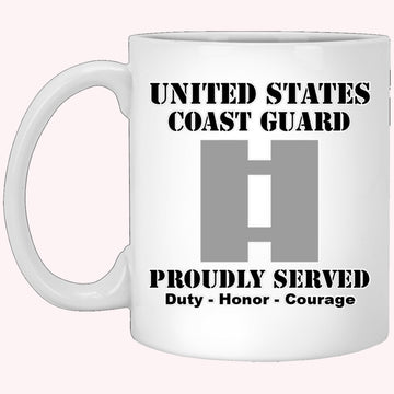 Veterans Mug, US Coast Guard O-3 Lieutenant O3 LT Junior Officer Ranks White Coffee Mug