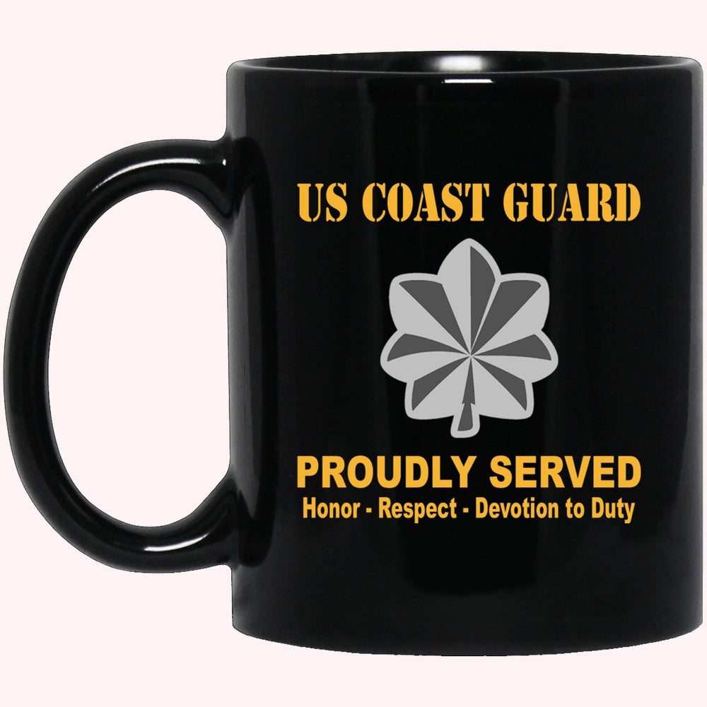 Veterans Mug, US Coast Guard O-5 Commander O5 CDR Senior Officer Ranks Proudly Served Black Mug