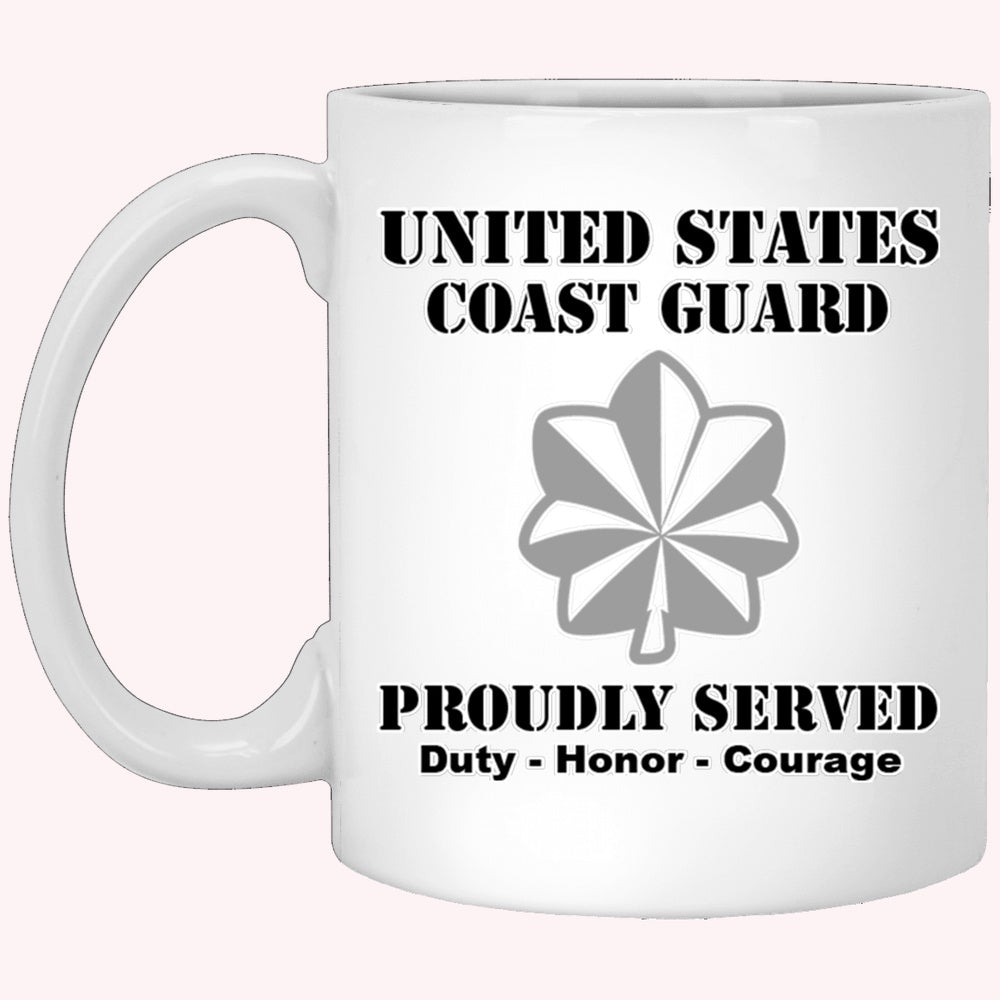 Veterans Mug, US Coast Guard O-5 Commander O5 CDR Senior Officer Ranks White Coffee Mug