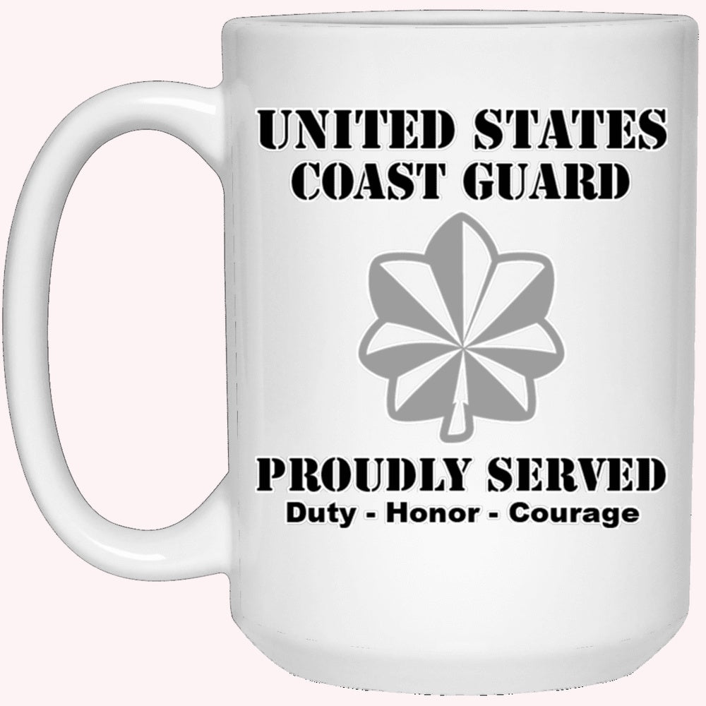 Veterans Mug, US Coast Guard O-5 Commander O5 CDR Senior Officer Ranks White Coffee Mug