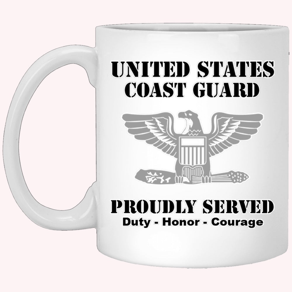 Veterans Mug, US Coast Guard O-6 Captain O6 CAPT Senior Officer Ranks White Coffee Mug