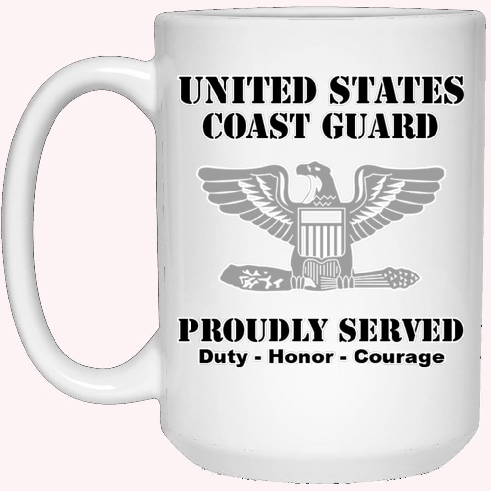 Veterans Mug, US Coast Guard O-6 Captain O6 CAPT Senior Officer Ranks White Coffee Mug