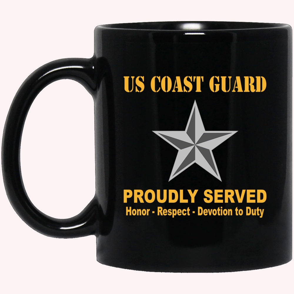 Veterans Mug, US Coast Guard O-7 Rear Admiral Lower Half O7 DRML Flag Officer Ranks Proudly Served Black Mug