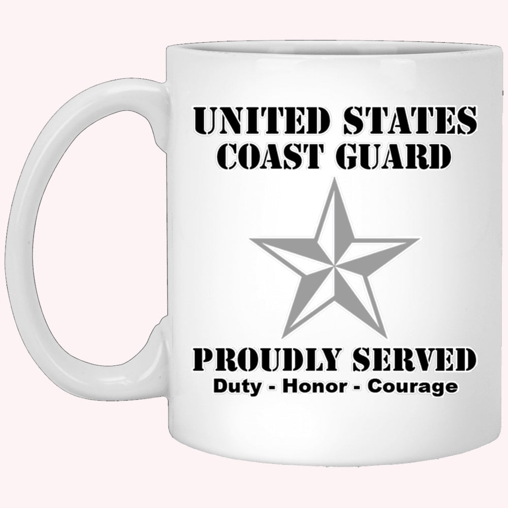 Veterans Mug, US Coast Guard O-7 Rear Admiral Lower Half O7 DRML Flag Officer Ranks White Coffee Mug