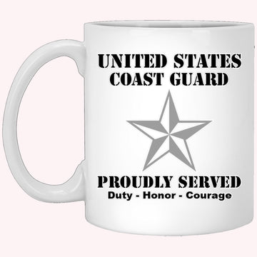 Veterans Mug, US Coast Guard O-7 Rear Admiral Lower Half O7 DRML Flag Officer Ranks White Coffee Mug