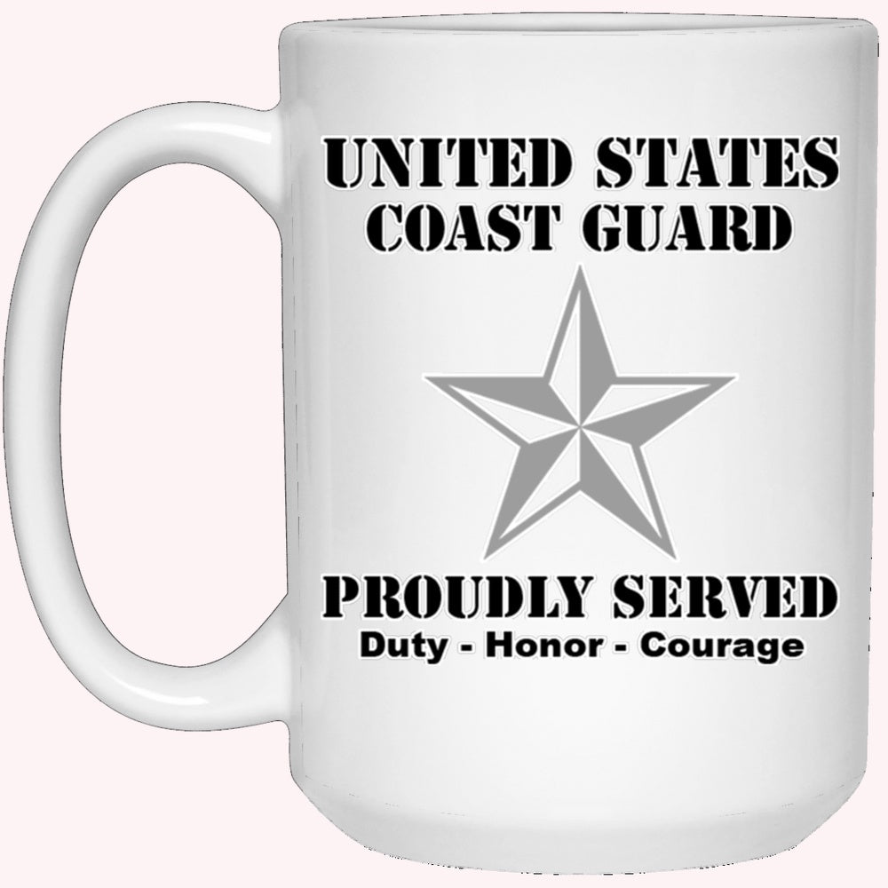 Veterans Mug, US Coast Guard O-7 Rear Admiral Lower Half O7 DRML Flag Officer Ranks White Coffee Mug