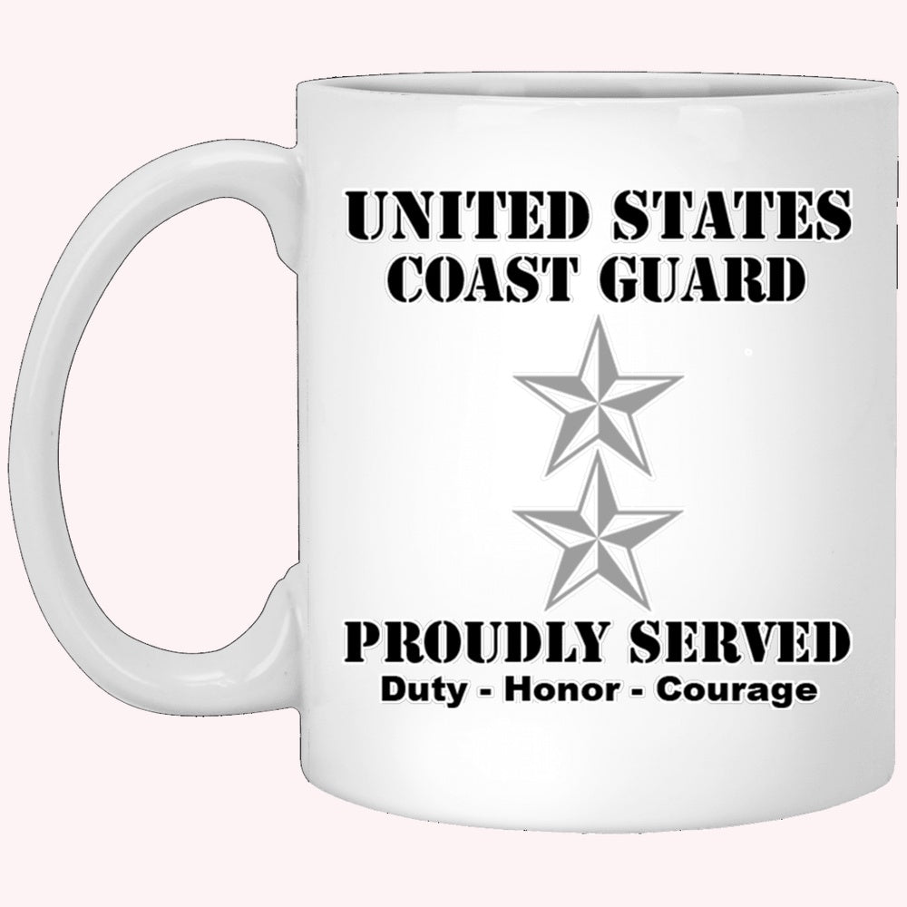 Veterans Mug, US Coast Guard O-8 Rear Admiral O8 RADM Flag Officer Ranks White Coffee Mug