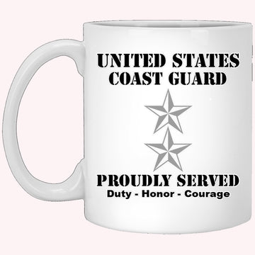 Veterans Mug, US Coast Guard O-8 Rear Admiral O8 RADM Flag Officer Ranks White Coffee Mug