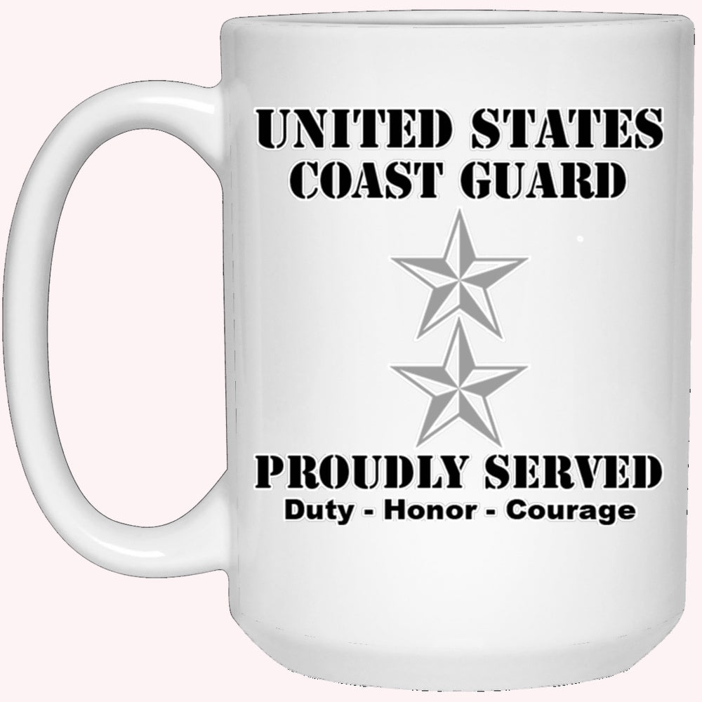 Veterans Mug, US Coast Guard O-8 Rear Admiral O8 RADM Flag Officer Ranks White Coffee Mug