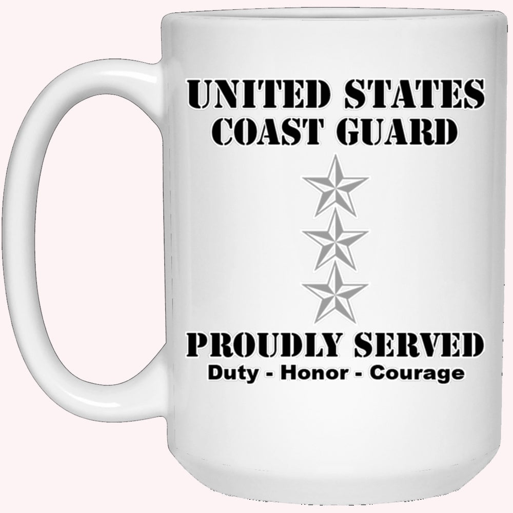 Veterans Mug, US Coast Guard O-9 Vice Admiral O9 VADM Flag Officer Ranks White Coffee Mug