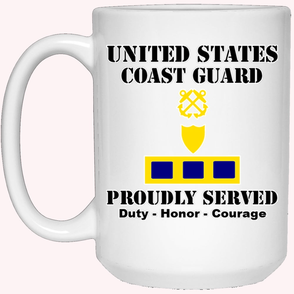 Veterans Mug, US Coast Guard W-2 Chief Warrant Officer 2 W2 CWO-2 Chief Warrant Officer White Coffee Mug