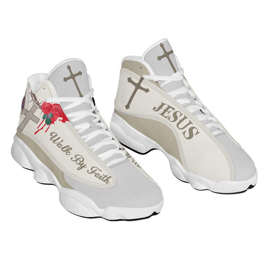 Walk By Faith Jesus Basketball Shoes, Jesus Christ Shoes