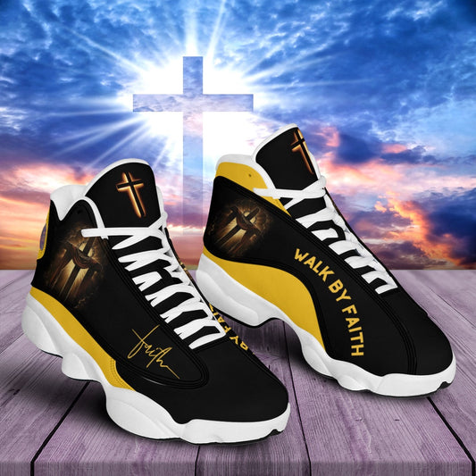 Walk By Faith Jesus Cross Basketball Shoes, Jesus Christ Shoes