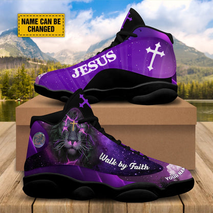 Walk By Faith Jesus Galaxy Basketball Shoes, Jesus Christ Shoes