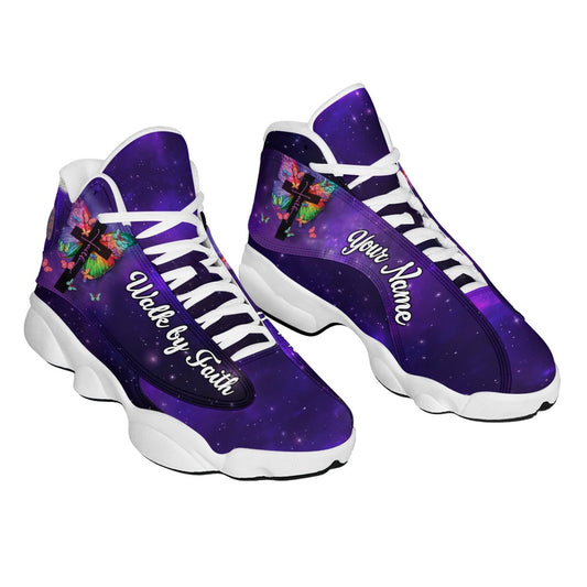 Walk By Faith Purple Basketball Shoes, Jesus Christ Shoes