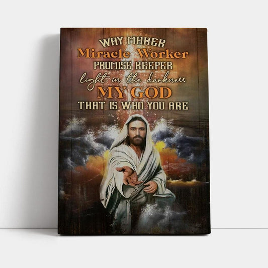 Walking With Jesus Stunning Storm Way Maker Miracle Worker Canvas Poster