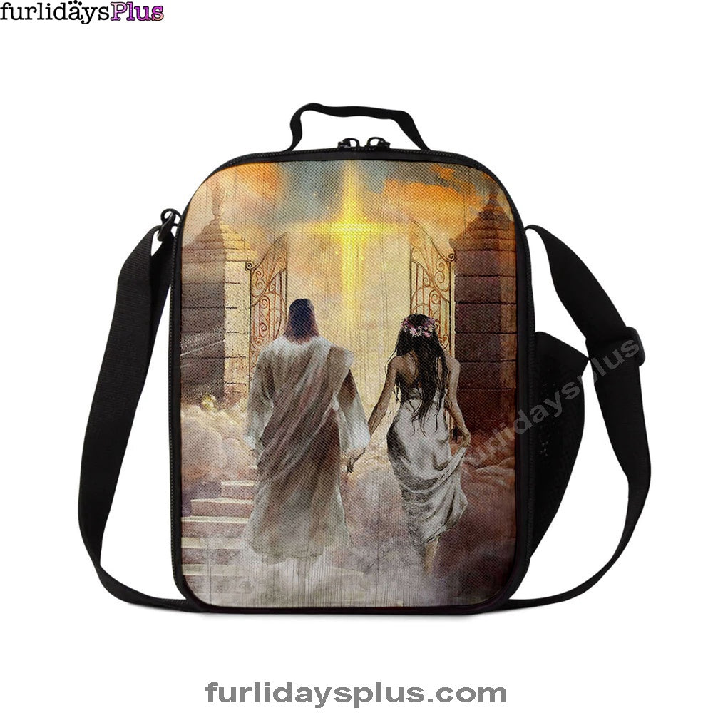 Walking With Jesus The Way To Heaven Lunch Bag, Christian Art, Bible Verse Lunch Bag