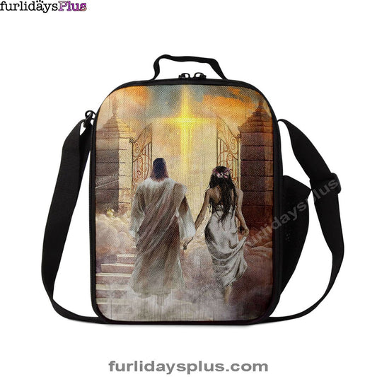 Walking With Jesus The Way To Heaven Lunch Bag, Christian Art, Bible Verse Lunch Bag