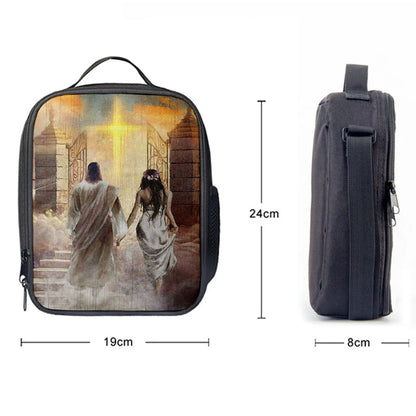 Walking With Jesus The Way To Heaven Lunch Bag, Christian Art, Bible Verse Lunch Bag