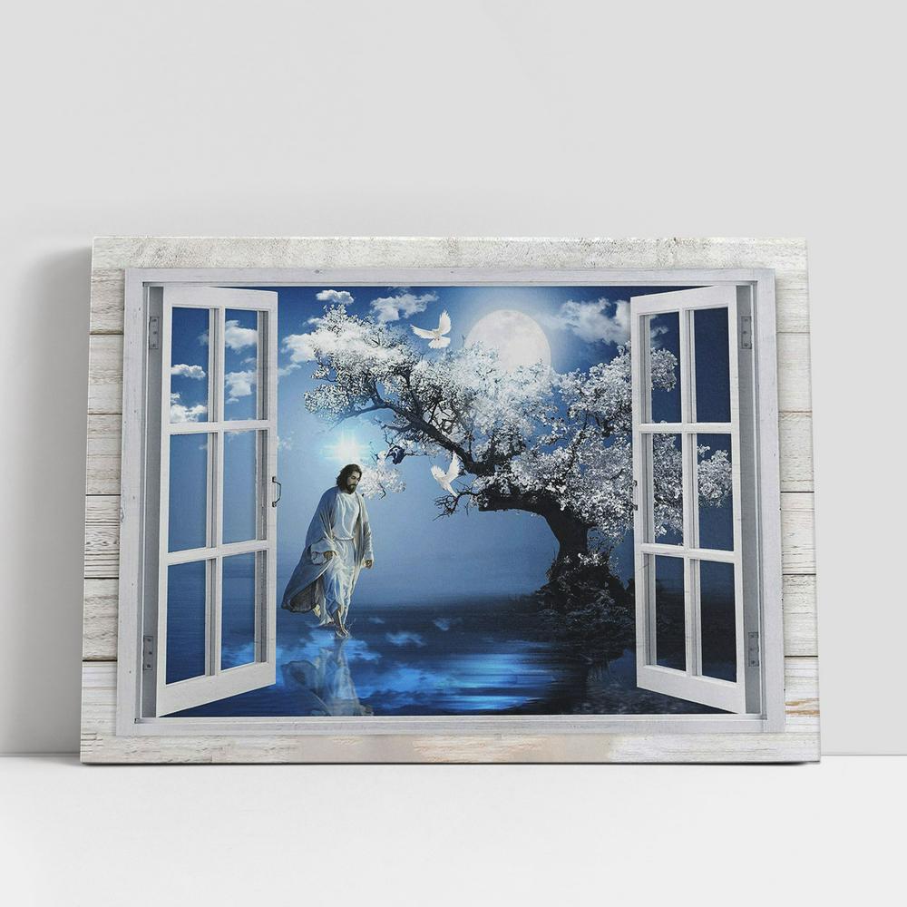 Walking With Jesus Wall Art Canvas, Christian Gifts Wall Art, Religious Art