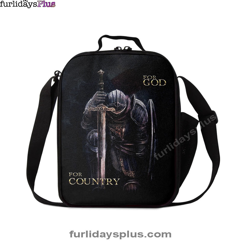 Warrior For God For Country Lunchbag Lunch Bag, Christian Warrior Lunchbag