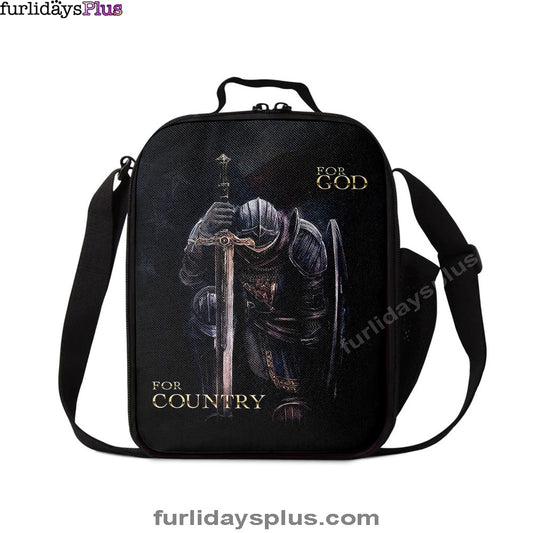 Warrior For God For Country Lunchbag Lunch Bag, Christian Warrior Lunchbag