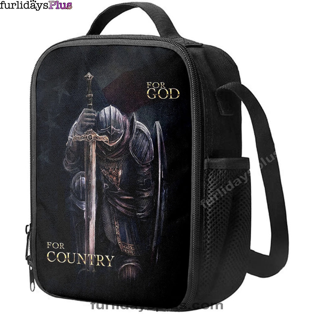 Warrior For God For Country Lunchbag Lunch Bag, Christian Warrior Lunchbag